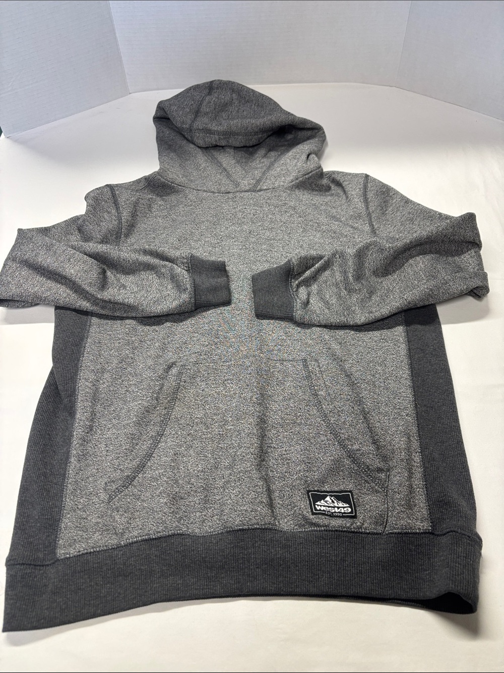 Kids' Gray Hooded Pullover Sweatshirt with Front Pocket